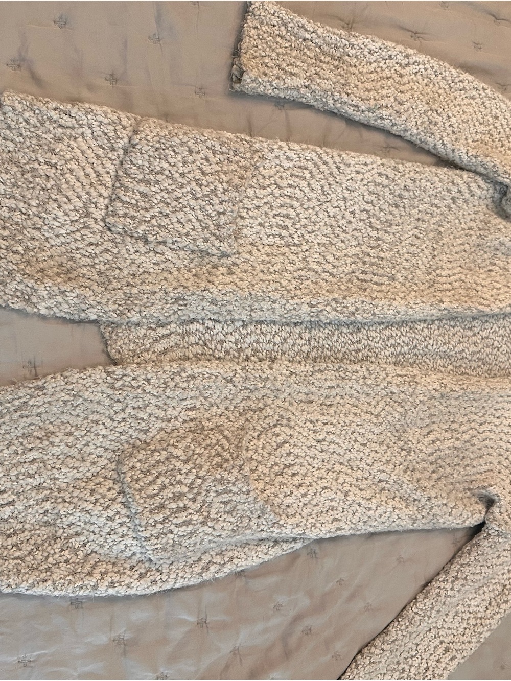ruby moon Bouclé Open-Front Cardigan in Cream